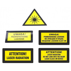 Komplet znaków ostrzegawczych BHP 3 szt LINELASER TIP
