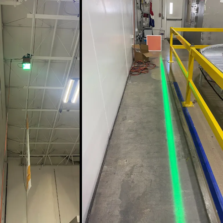 Linia LED wyznaczające strefę bezpieczeństwa